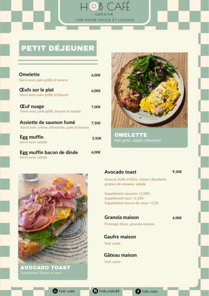 petit-dejeuner Hob Café Saint Nazaire